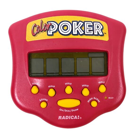 1999 Radica Color Poker Handheld Electronic Travel Video Game Tested Used Good - Picture 1 of 2